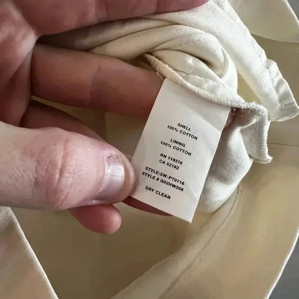 79 Helmut Lang Waist Tie Shorts Size 4 Color Cream - Picture 4 of 6